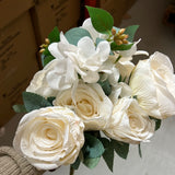 New 10 head cream Rose Bunch with filler