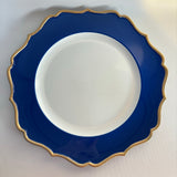 13" Acrylic flower Charger Plate-baby blue/gld
