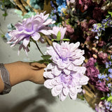 6 head Vintage lilac purple Dahlia spray