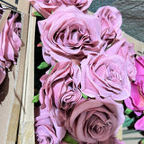 Mauve Artificial Diamond Rose Bunch 10 head