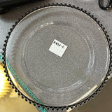 12.5" Clear Acrylic w/bead Charger Plate (black Beaded)