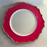 13" Acrylic flower Charger Plate-baby blue/gld