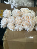 Artificial Flower Rose Bunch with leaf 18 head blush