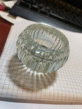 New 1.75” H Glass round CANDLEHOLDER striped 2 way votive taper donut nugget
