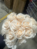Artificial Flower Rose Bunch with leaf 18 head blush