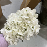 Artificial Flower Ivory/Cream Hydrangea Bunch 7 head silk