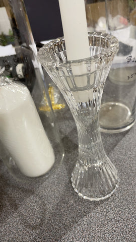 New Glass crystal  CANDLEHOLDER candle holder vertical line (L) ripple