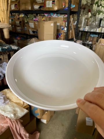 9"WHITE Fresh Flowers Lomey dish-9''