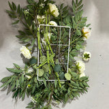Premade Rose Arrangement Cream white with Rectangular wire back
