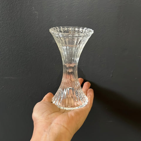 New 5" Glass crystal  CANDLEHOLDER candle holder vertical line (S) ripple
