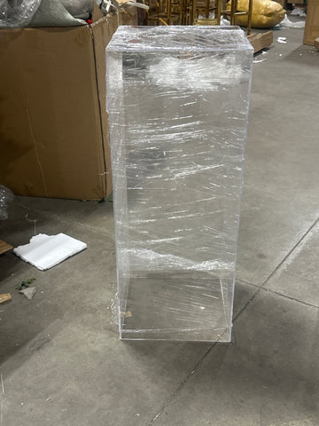 Clear Acrylic stand Pillar 11X11”X24"H  Plinth
