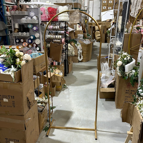 Gold stand Metal Backdrop/sign Stand Round 1.5m short