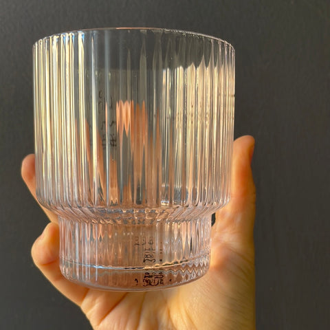 New 3.3" *3.7" Striped CANDLEHOLDER GLASS VASE thin cup