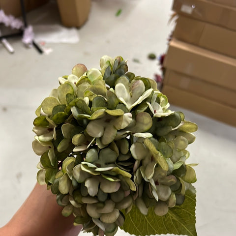 Artificial Flower green Hydrangea Spray short stem Single Stem