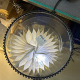 12.5" Clear Acrylic w/bead Charger Plate (black Beaded)