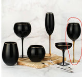 Thin Black wine glass with gold rim drinking Glass drinkware cup goblet YZF7002