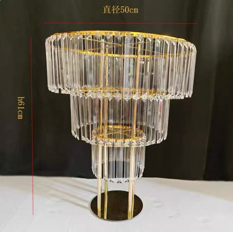 24” acrylic gold 3 tier stand tabletop