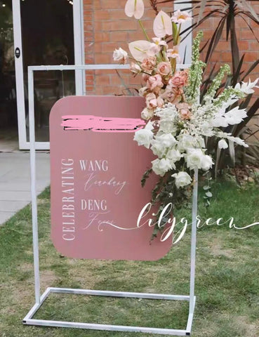 Gold Metal Backdrop/sign Stand rectangular 1.2mx0.5m