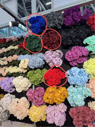 Jumbo Artificial Flower Red Hydrangea Bunch
