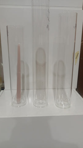 Taper Candleholder set of 3 glass vase wedding centerpiece