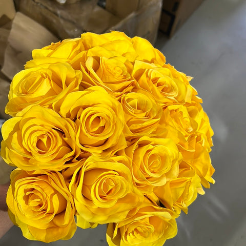 Artificial Flower Rose Bunch 18 head (Yellow)