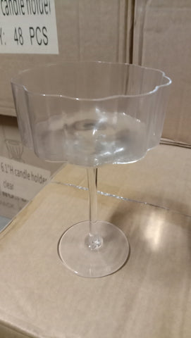 Clear Ribbed Striped drinking Glass champagne thin glass drinkware J004 (Small Bowl style)