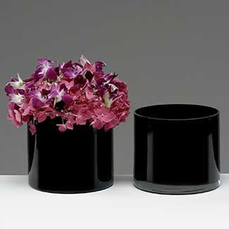 Black 6" Cylinder Vase - Richview Glass Wedding Supplies