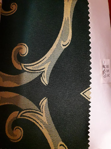 Visa damask tablecloth 90"x156 (Dark green with Waves )- 020