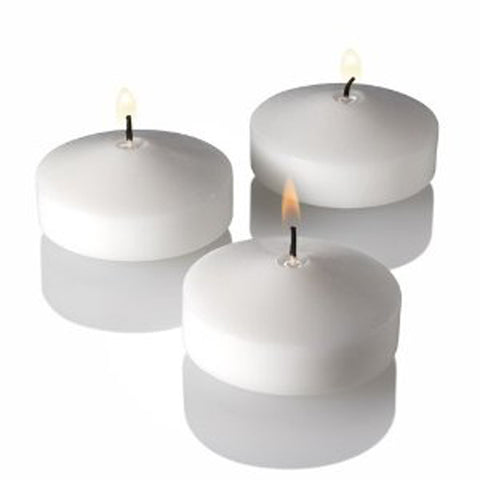 Medium Size floating candles ( 6 per pack) 2.25" White