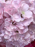 Artificial Flower Light Pink Hydrangea Bunch 7 head silk - Richview Glass Wedding Supplies