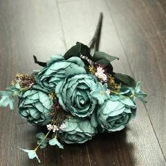 Yummy Close Head Roses Artificial Flower (torquise)- YUM4