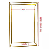Metal Rectangular backdrop stand Gold 3D 1.6mx1.5m(-2.8m)H