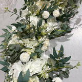 white 2 meter Table Runner Rose Hydrangea Arrangement