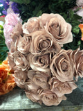 Artificial Flower Rose Bunch with leaf 18 head (Mauve)