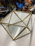 Gold Geometric 5"x4" Square Glass candleholder Candle Holder Terrarium Vase