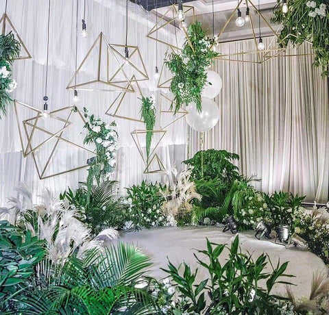 Triangle Gold Geometric (no glass) 12” metal hanging