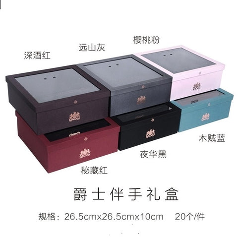 Turquoise blue square cardboard Box centerpiece