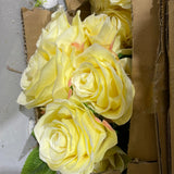 Artificial Diamond Rose Bunch 9 head (Yellow)-ART1-19