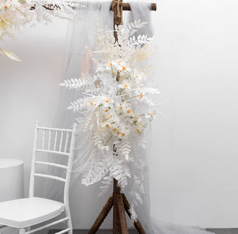 Backdrop Tieback Artificial Flower Arrangement Cream