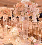 Wedding Centerpiece 32” Tall Crystal Vase striped beauty