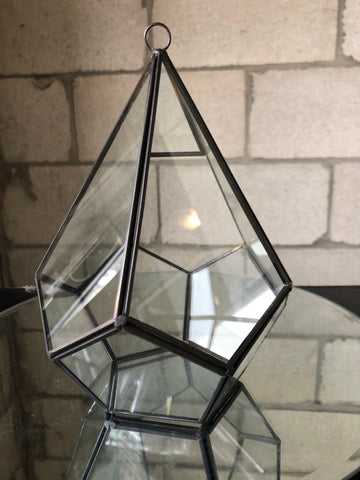 9.5" X 6.3"D Diamond Shaped geometric terrarium Black - Richview Glass Wedding Supplies