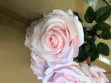 Light pink Artificial Diamond Rose Bunch 10 head