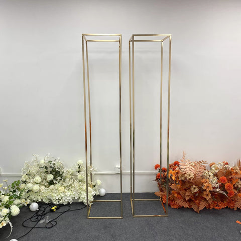 Modern French gold Rectangular Stand Gold 80” tall x 16”x16”