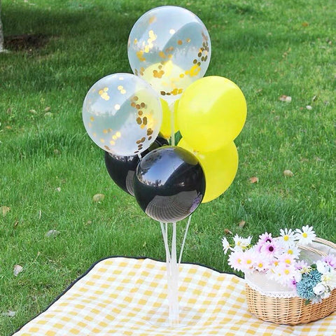 Standing Birthday balloon set Yellow and Black