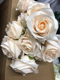 Blush Large champagne Artificial Diamond Rose Bunch 10 head