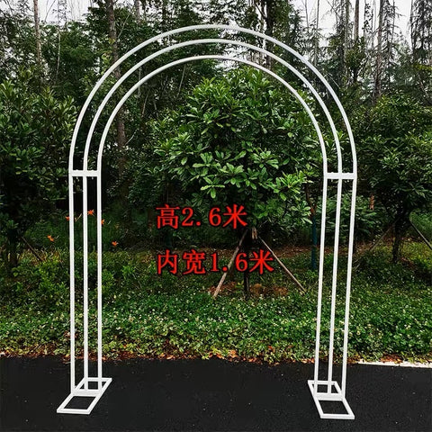 White Metal Backdrop Stand Round Arch u shape