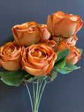 Orange Rose Bunch 9 head GEM