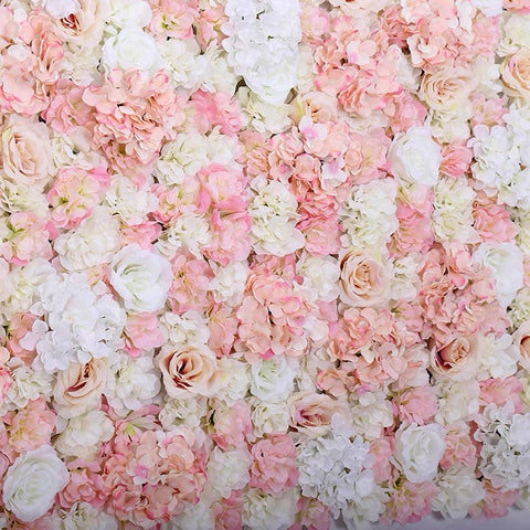 Backdrop Panel Roses Hydrangea Mat Blush Artificial Flower Wall