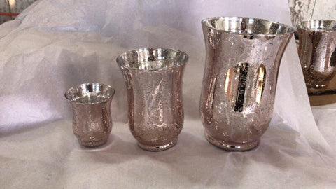 Mercury rose GOLD HURRICANE VASE 4”X6”(m)
