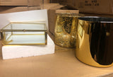 NEW!! Solid Gold Wedding Centrepiece (5") Cylinder Glass Vase - Machine Made